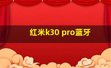 红米k30 pro蓝牙